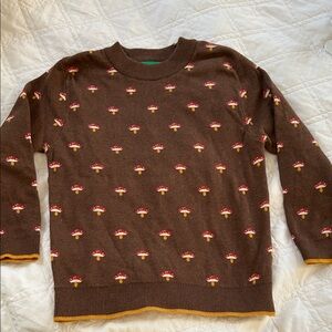 Little Green Radicals Brown Sweater with Mushroom Design